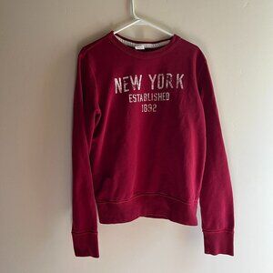 Abercrombie & Fitch Red New York 1892 Sweatshirt Vintage Collegiate Crewneck